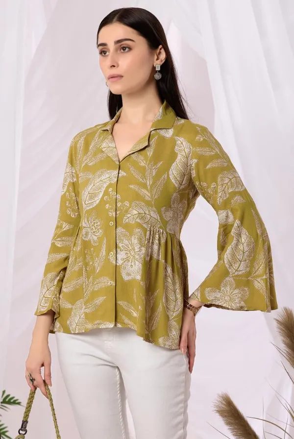 Yellow_Viscose_Rayon_Top_For_Women