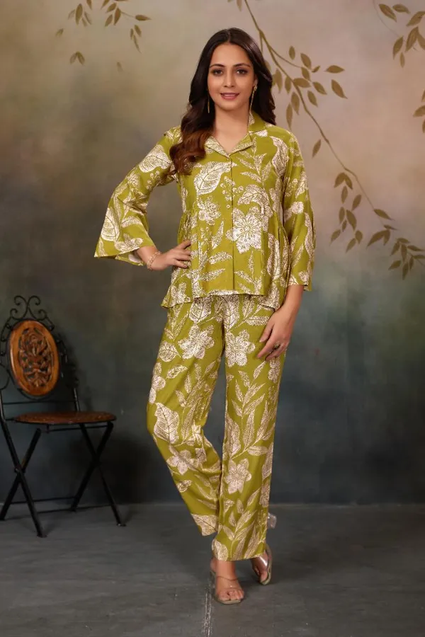 Yellow_Rayon_Co-Ord_Set_For_Women