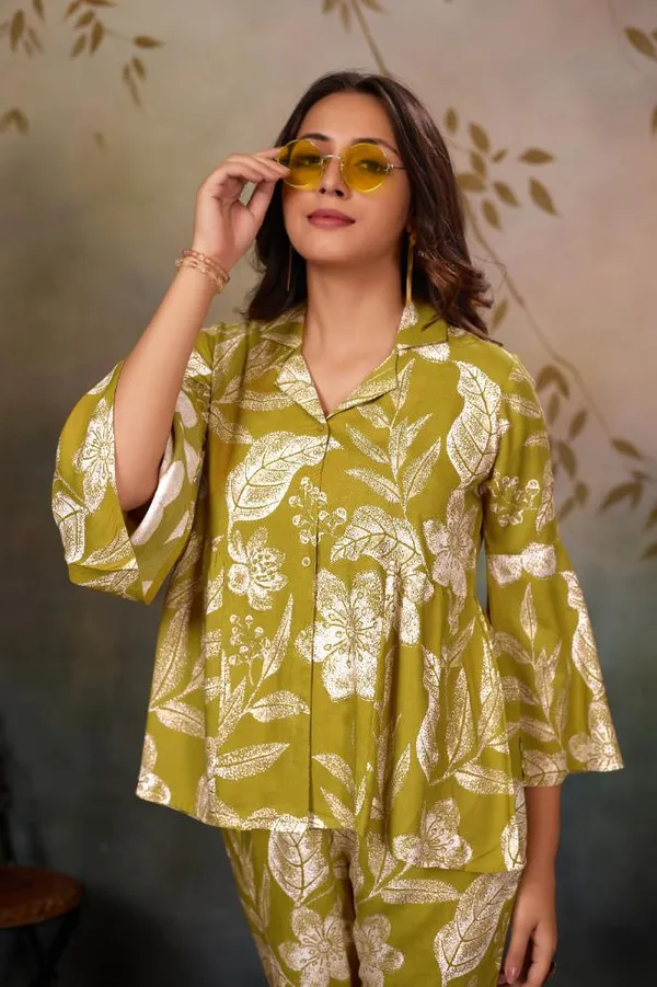 Yellow_Rayon_Co-Ord_Set_For_Women