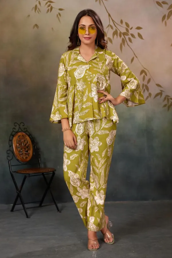 Yellow_Rayon_Co-Ord_Set_For_Women