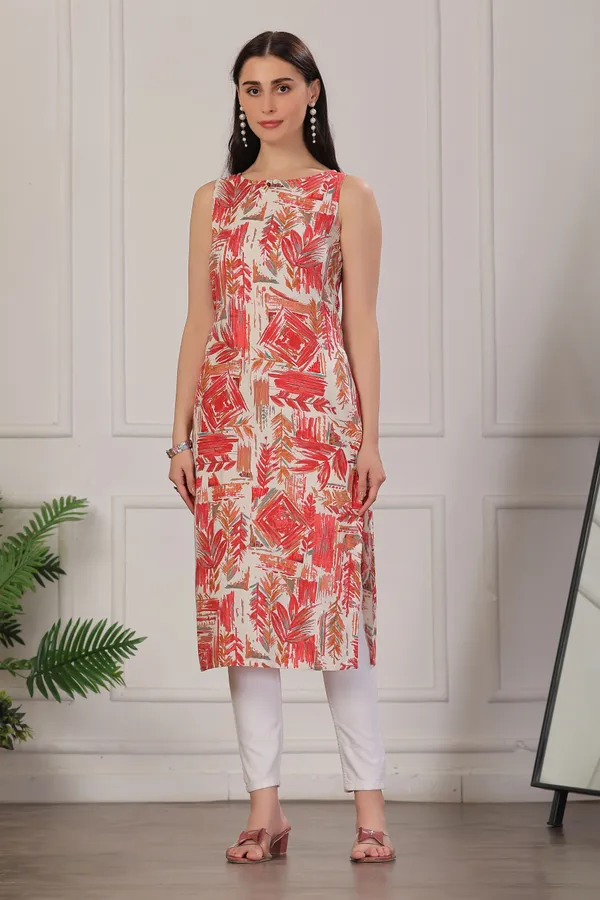 Berry_Red_Viscose_Rayon_Kurtis_For_Women