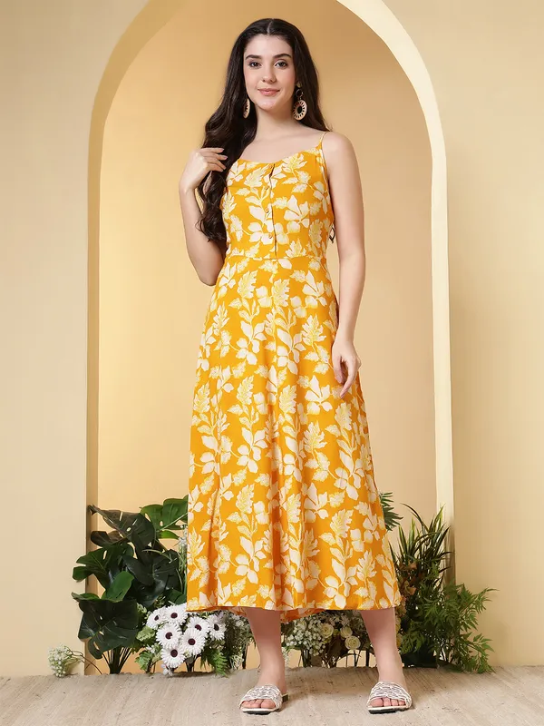 Mustard_Viscose_Rayon_Dresses_For_Women