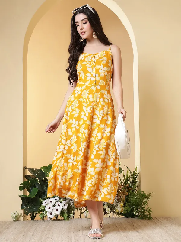 Mustard_Viscose_Rayon_Dresses_For_Women