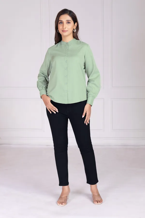 Pista_Green_Cotton_Shirts_For_Women