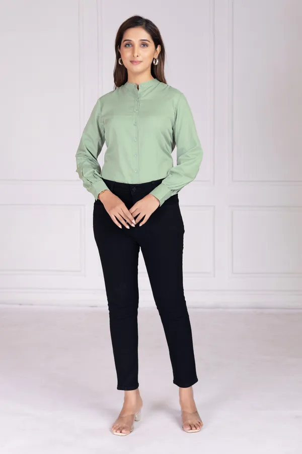 Pista_Green_Cotton_Shirts_For_Women