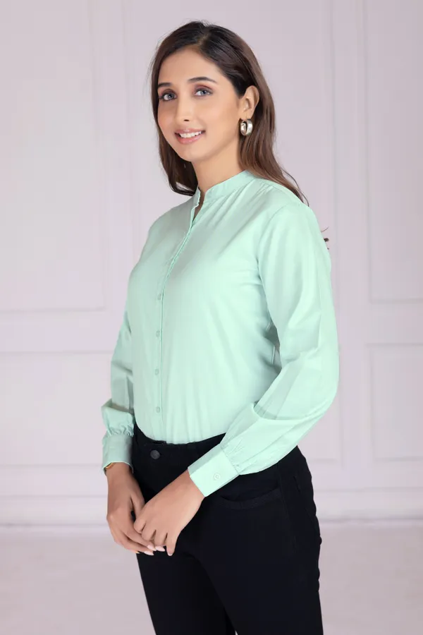 Pastel_Green_Cotton_Shirts_For_Women