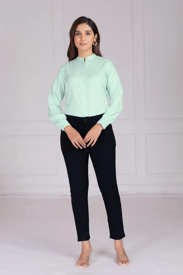 Pastel_Green_Cotton_Shirts_For_Women