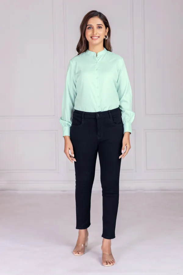 Pastel_Green_Cotton_Shirts_For_Women