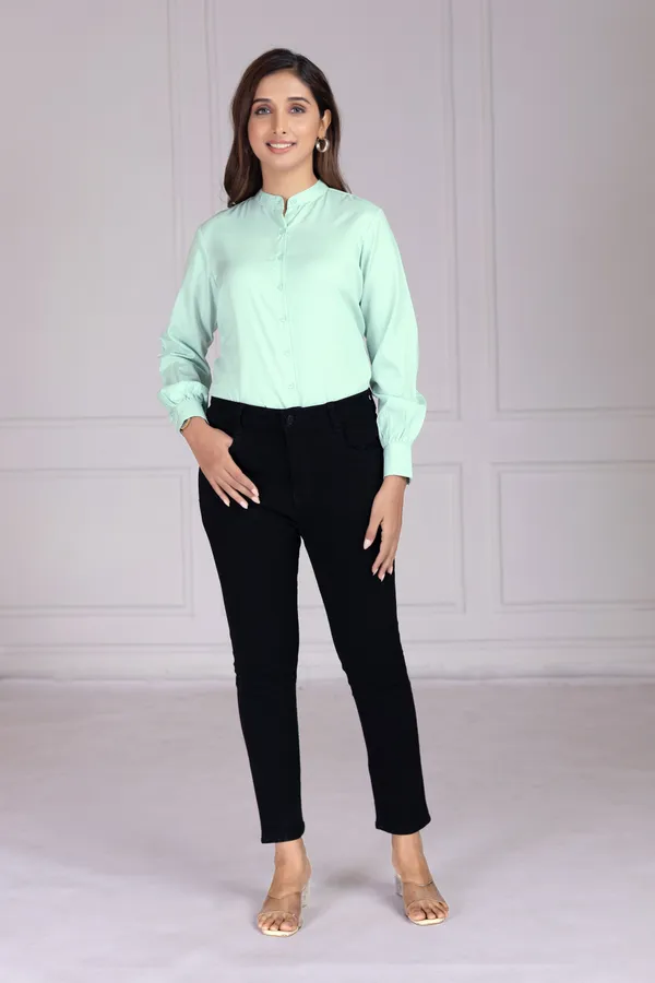 Pastel_Green_Cotton_Shirts_For_Women