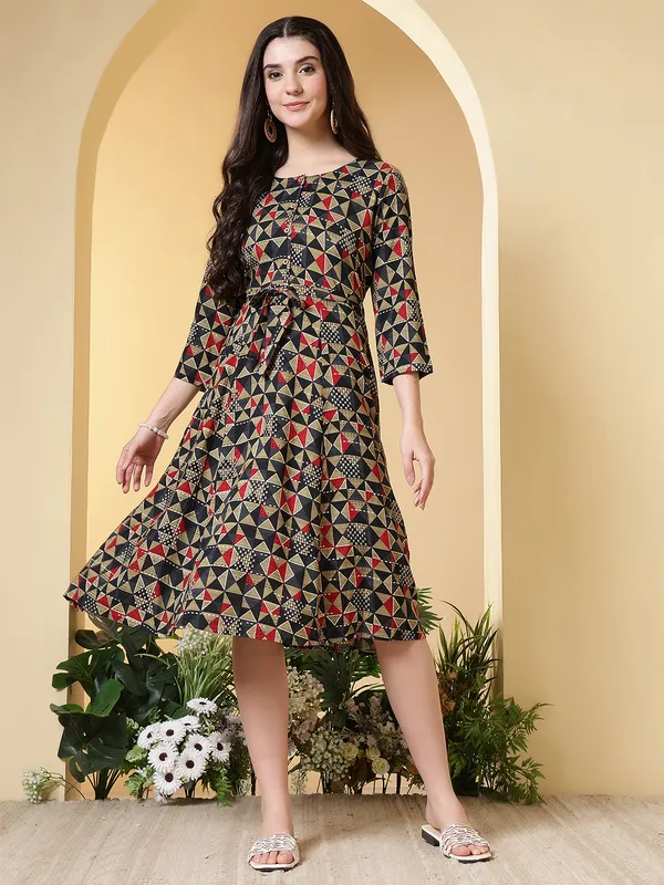 Green_Viscose_Rayon_Dresses_For_Women