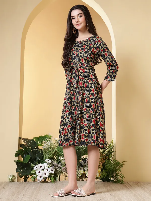Green_Viscose_Rayon_Dresses_For_Women
