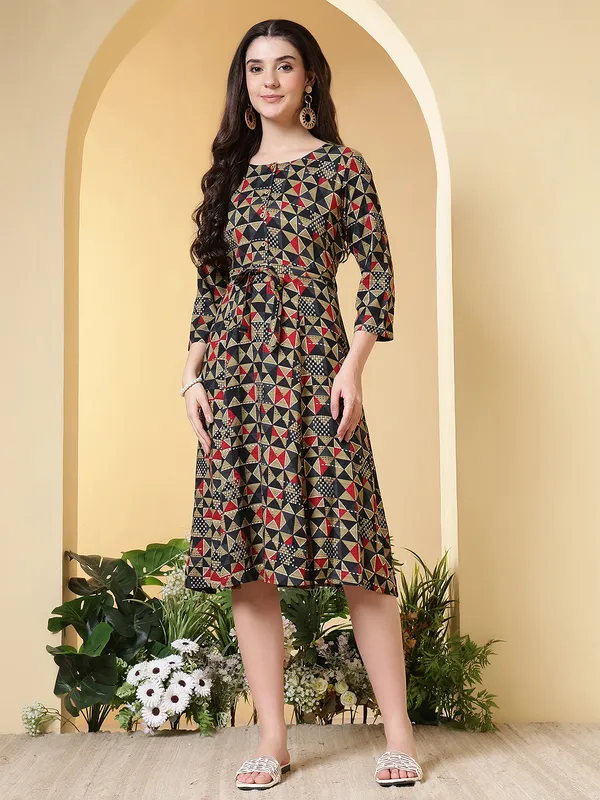 Green_Viscose_Rayon_Dresses_For_Women