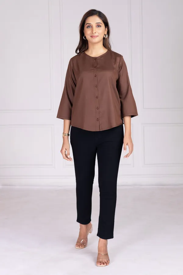 Coffee_Cotton_Shirts_For_Women