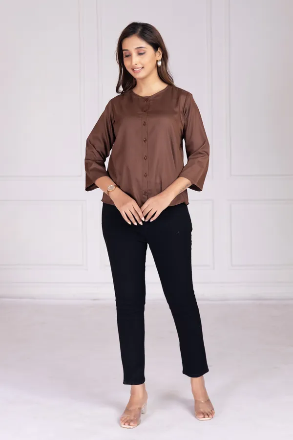 Coffee_Cotton_Shirts_For_Women