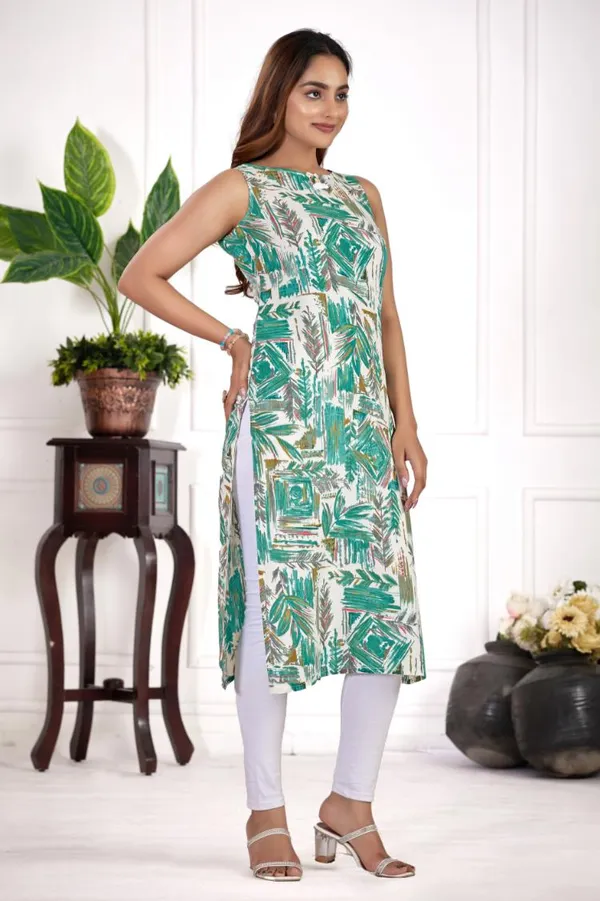 Aqua_Blue_Viscose_Rayon_Kurtis_For_Women