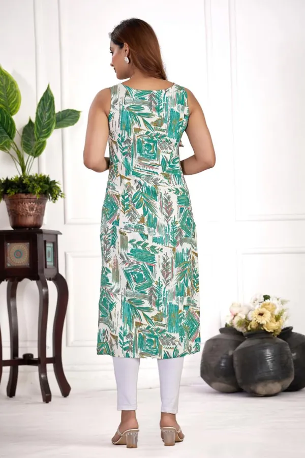 Aqua_Blue_Viscose_Rayon_Kurtis_For_Women