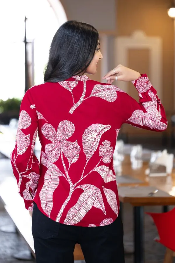 Red_Viscose_Rayon_Shirts_For_Women