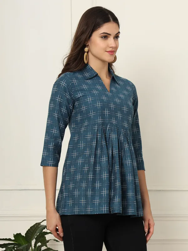 Blue_Pure_Cotton_Top_For_Women