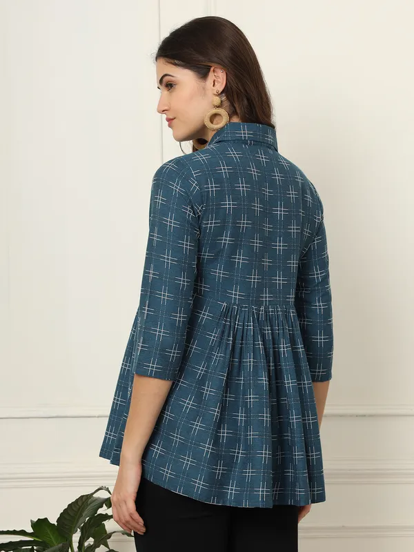 Blue_Pure_Cotton_Top_For_Women