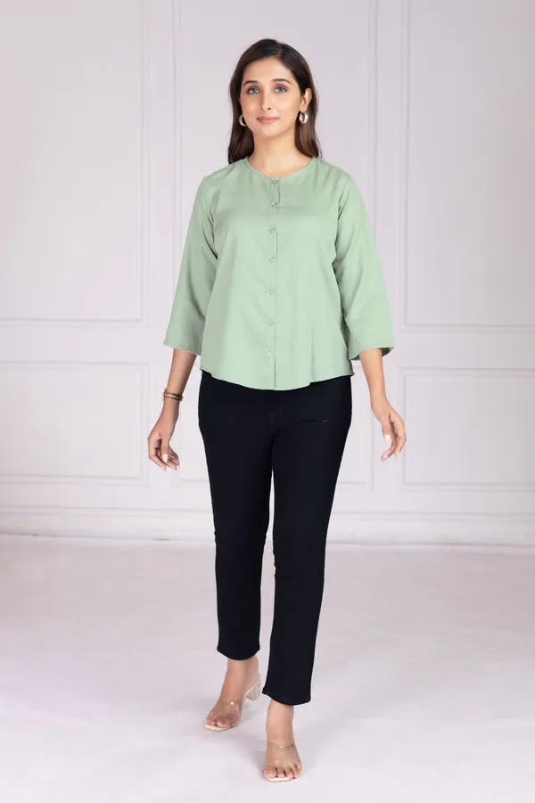 Pista_Green_Cotton_Shirts_For_Women