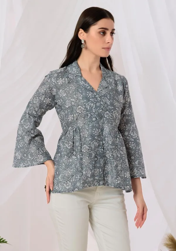 Grey_Viscose_Rayon_Top_For_Women