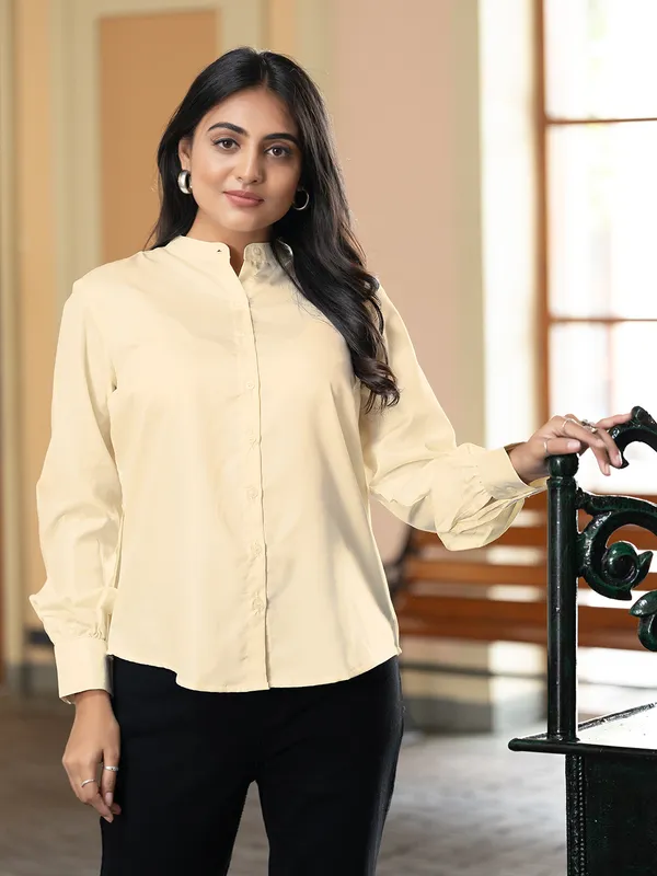 Cream_Cotton_Shirts_For_Women