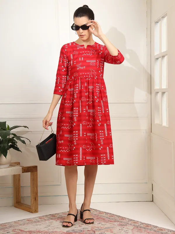 Red_Pure_Cotton_Dresses_For_Women
