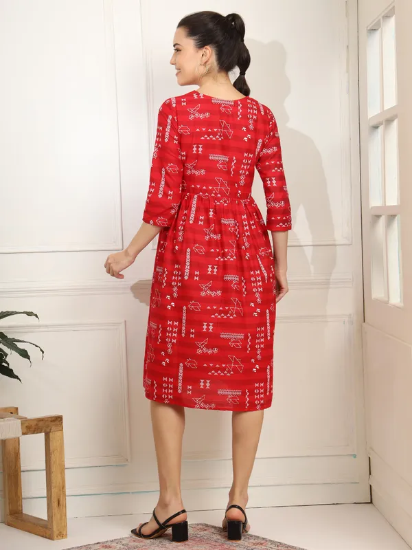 Red_Pure_Cotton_Dresses_For_Women