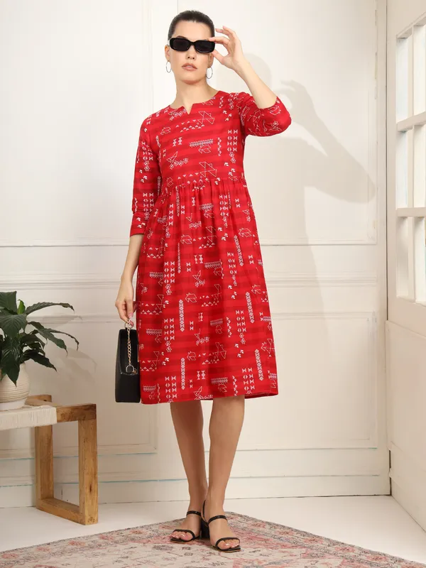 Red_Pure_Cotton_Dresses_For_Women