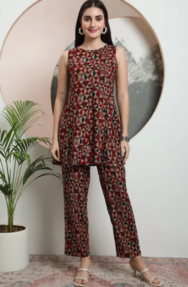 Red_Rayon_Co-Ord_Set_For_Women