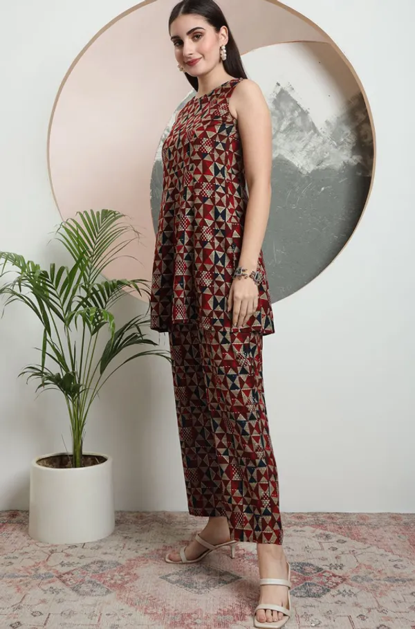 Red_Rayon_Co-Ord_Set_For_Women