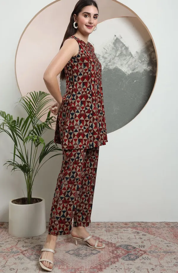 Red_Rayon_Co-Ord_Set_For_Women