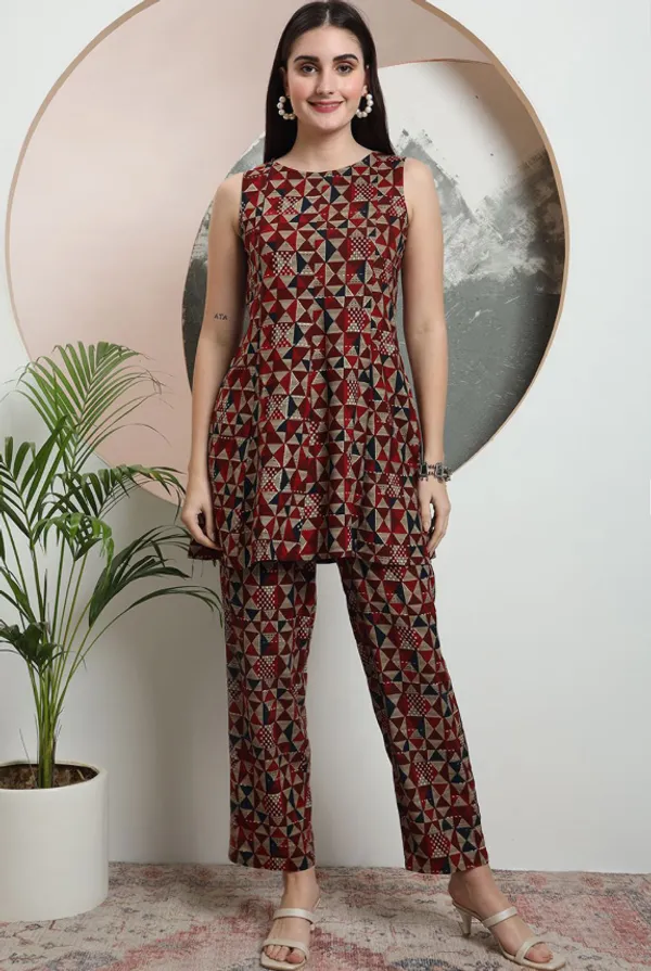 Red_Rayon_Co-Ord_Set_For_Women