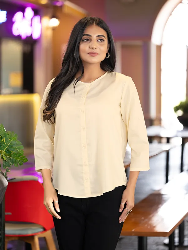 Cream_Cotton_Shirts_For_Women