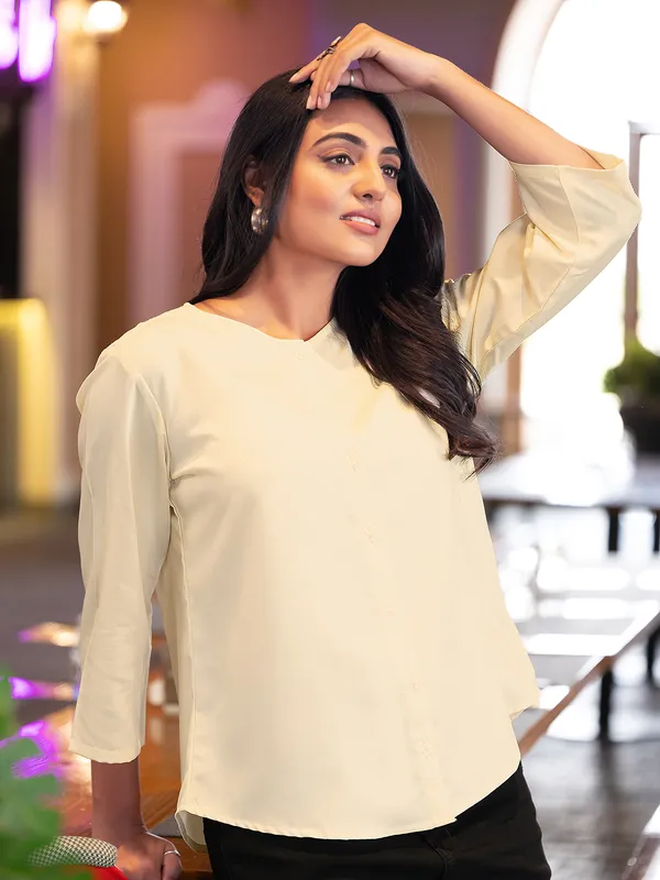 Cream_Cotton_Shirts_For_Women