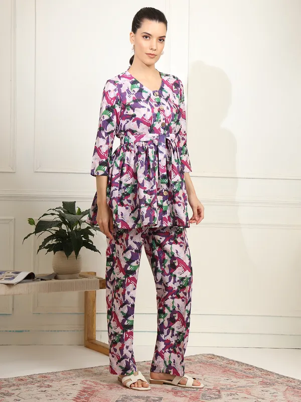 Multicolor_Cotton_Blend_Co-Ord_Set_For_Women