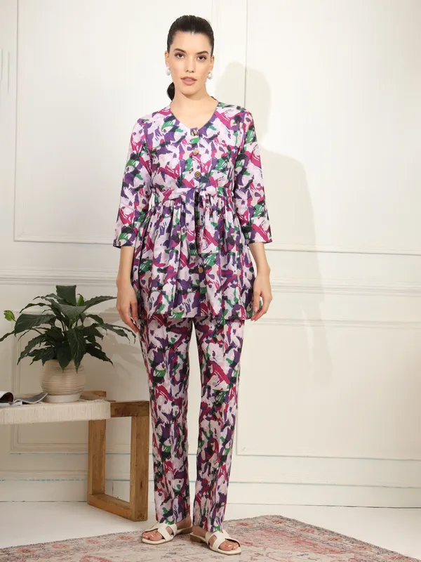 Multicolor_Cotton_Blend_Co-Ord_Set_For_Women