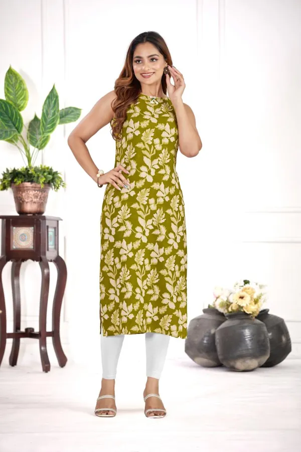Green_Rayon_Kurtis_For_Women