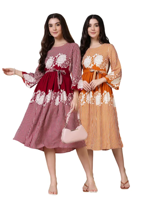 Red_Viscose_Rayon_Dresses_For_Women