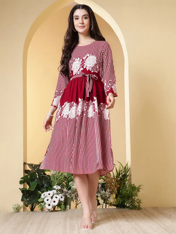 Red_Viscose_Rayon_Dresses_For_Women