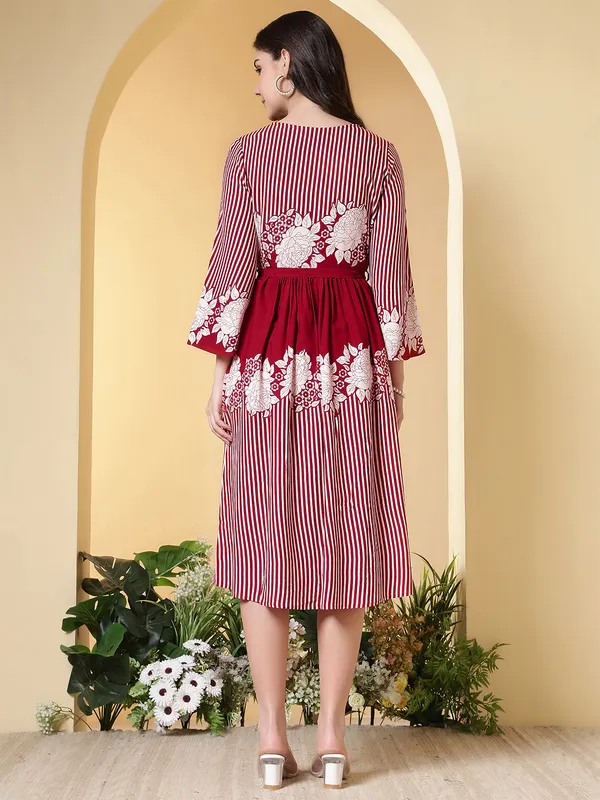 Red_Viscose_Rayon_Dresses_For_Women