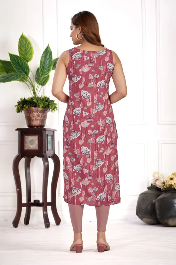 Dark_Pink_Viscose_Rayon_Kurtis_For_Women
