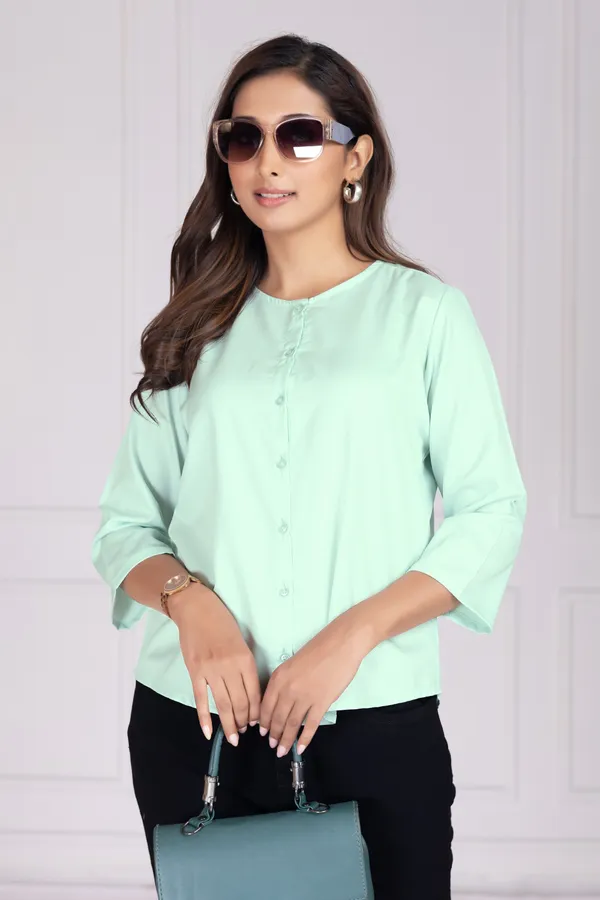 Pastel_Green_Cotton_Shirts_For_Women