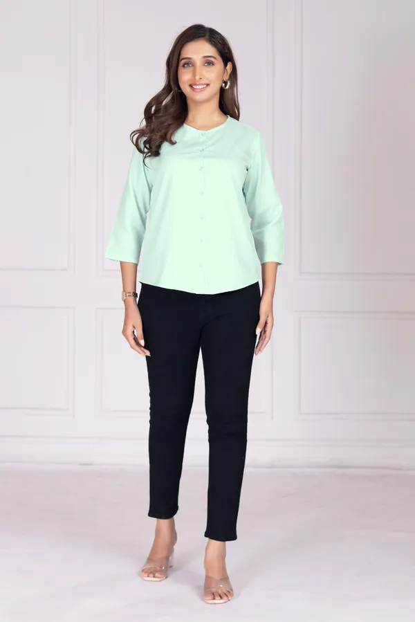 Pastel_Green_Cotton_Shirts_For_Women