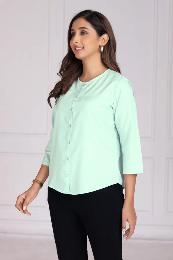 Pastel_Green_Cotton_Shirts_For_Women