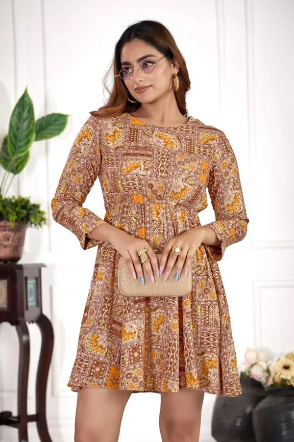Mustard_Viscose_Rayon_Dresses_For_Women