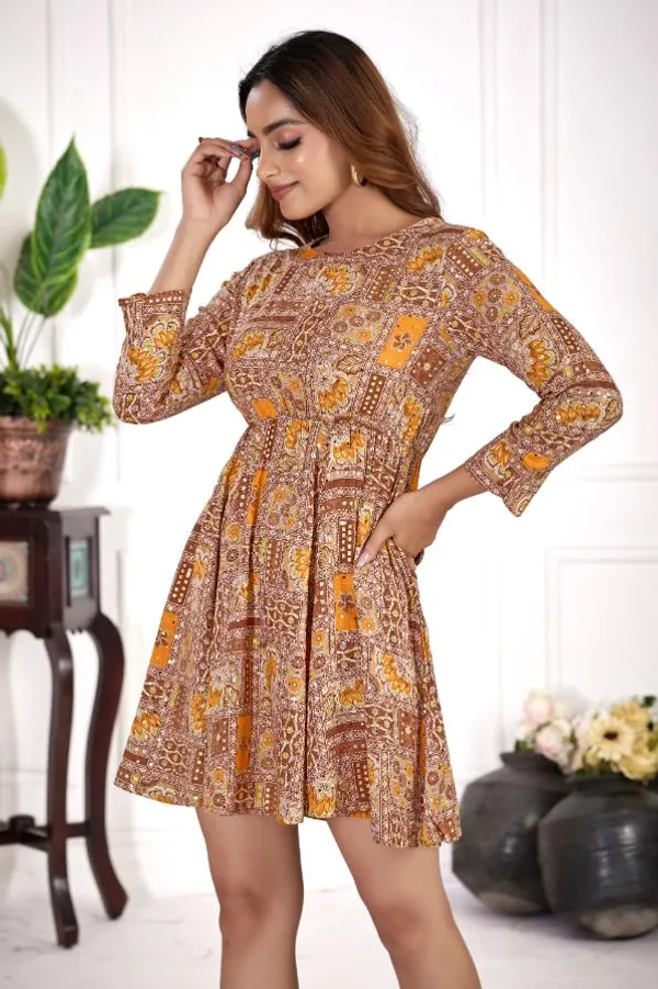Mustard_Viscose_Rayon_Dresses_For_Women