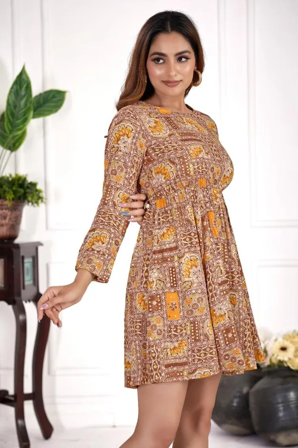Mustard_Viscose_Rayon_Dresses_For_Women