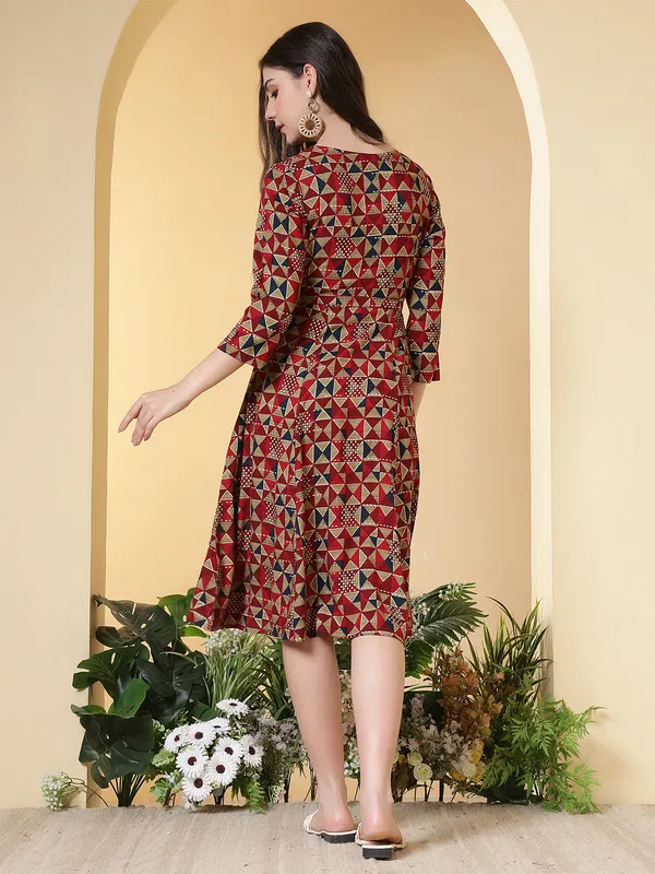 Red_Viscose_Rayon_Dresses_For_Women