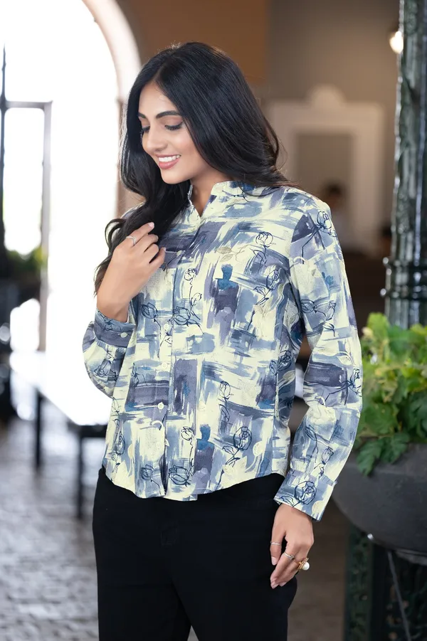 Grey_Viscose_Rayon_Shirts_For_Women